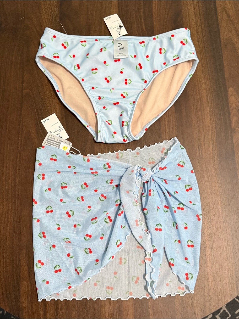 NWT Girls bikini bottoms and skirt set